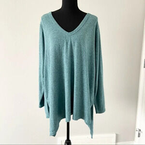 Karen Kane Plus Knit Asymmetrical Hem Pullover Top